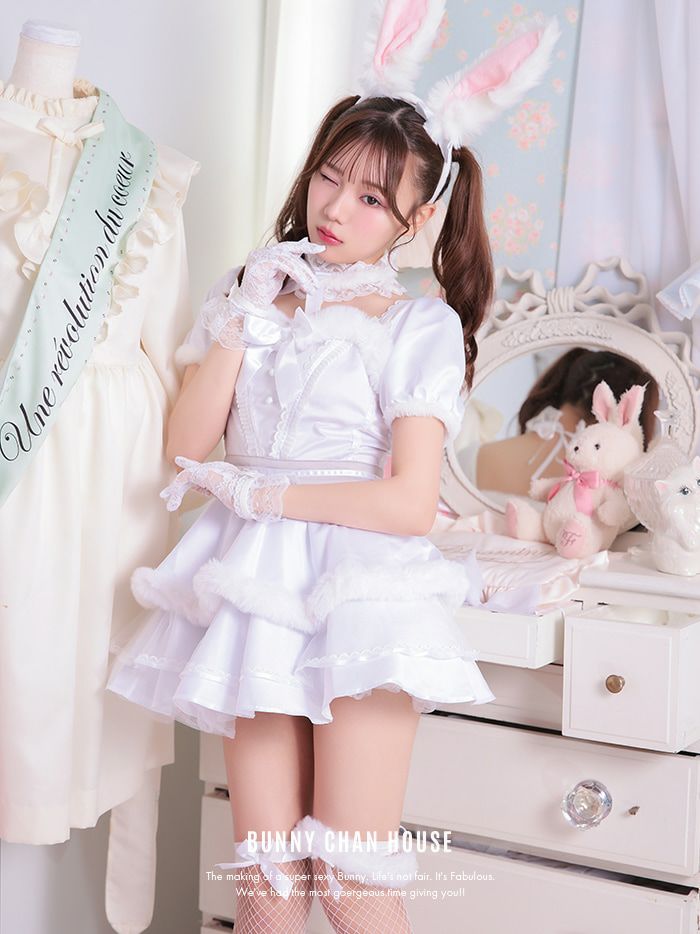 【6点セット】vanityME. × Malymoon クラシカルレースバニー ホワイト ml9788-1