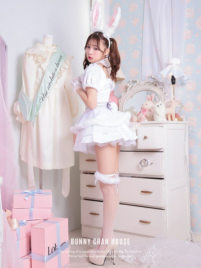 【6点セット】vanityME. × Malymoon クラシカルレースバニー ホワイト ml9788-1
