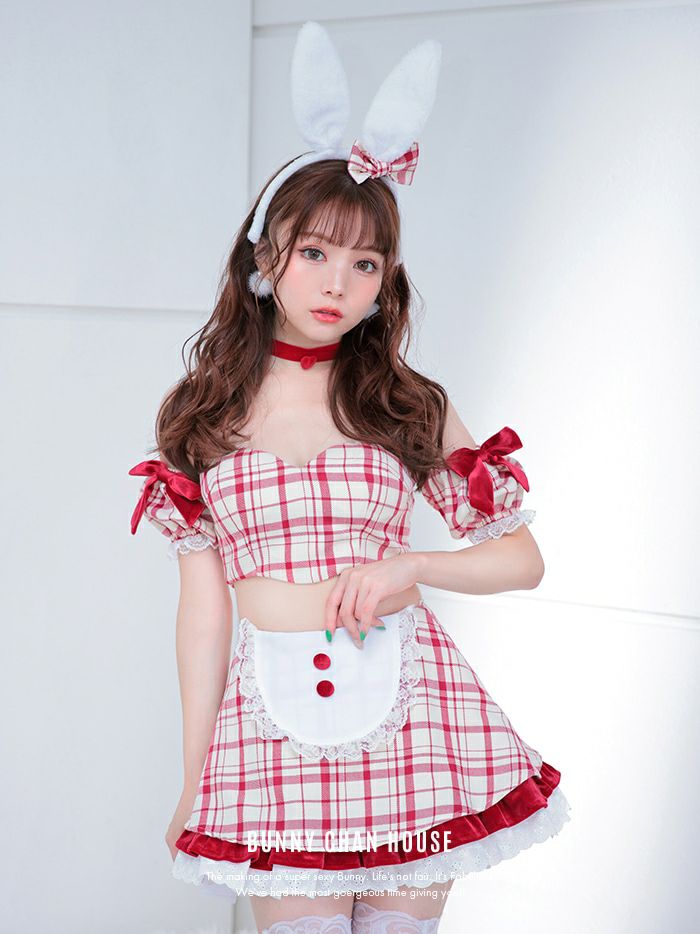 【3点セット】THE IDOL BUNNY アイドル バニー オフショル×スカート レッド [みゆちゃん着用 vcsbn-230480-4