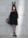 【2点セット】Tulle Dress BUNNY チュールドレスバニー[ブラック・ホワイト] vcsbn-23340