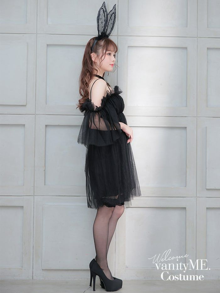 【2点セット】Tulle Dress BUNNY チュールドレスバニー[ブラック・ホワイト] vcsbn-23340