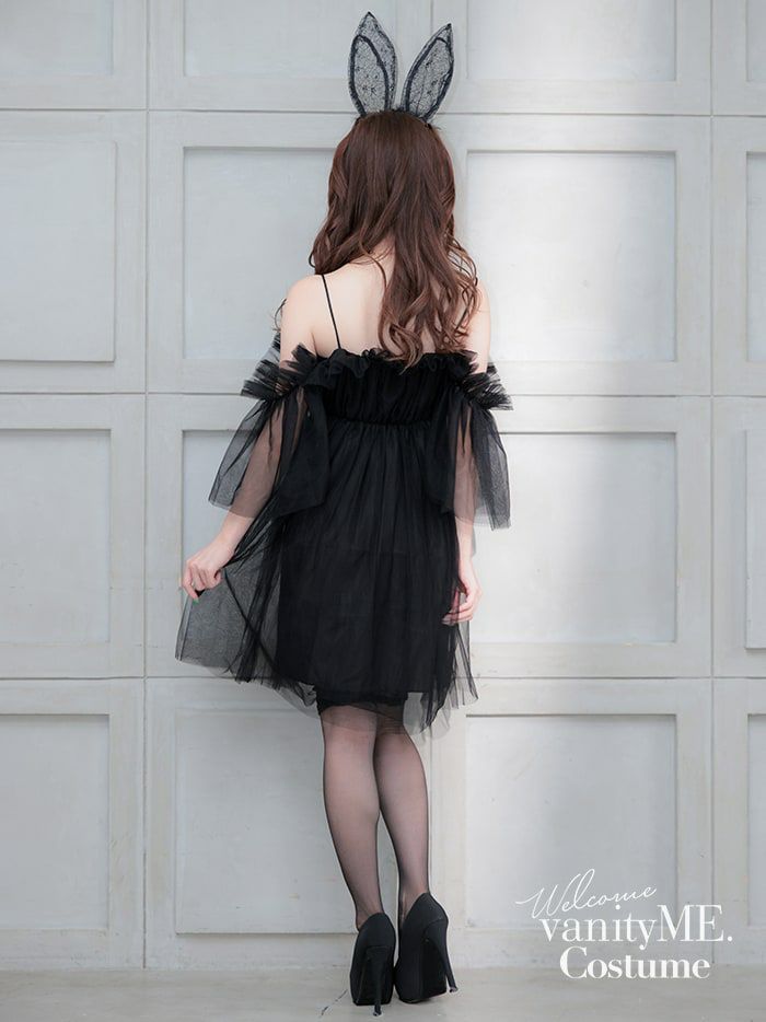 【2点セット】Tulle Dress BUNNY チュールドレスバニー[ブラック・ホワイト] vcsbn-23340