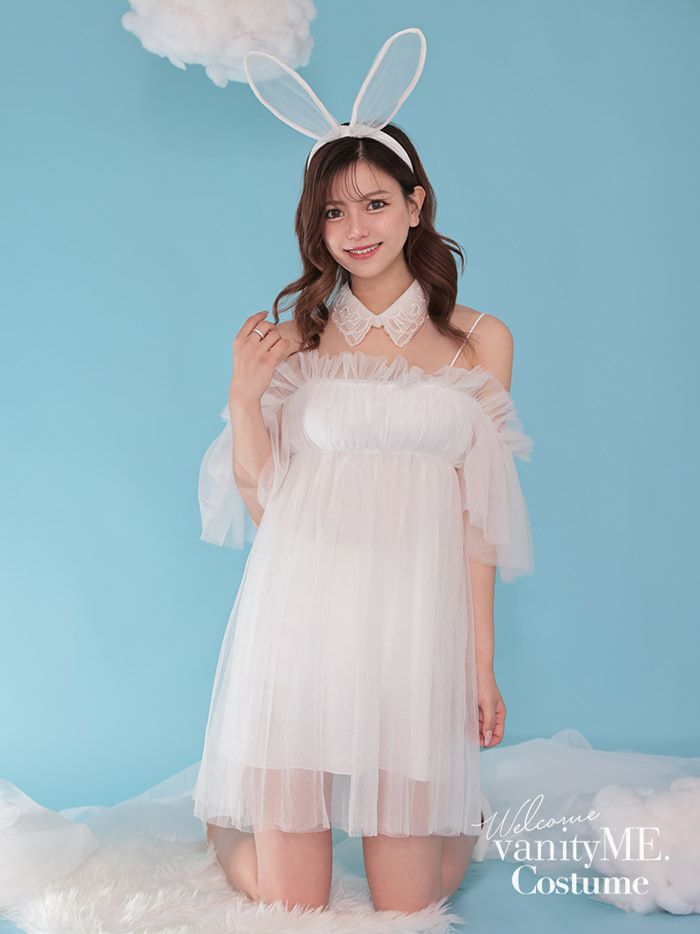 【2点セット】Tulle Dress BUNNY チュールドレスバニー[ブラック・ホワイト] vcsbn-23340