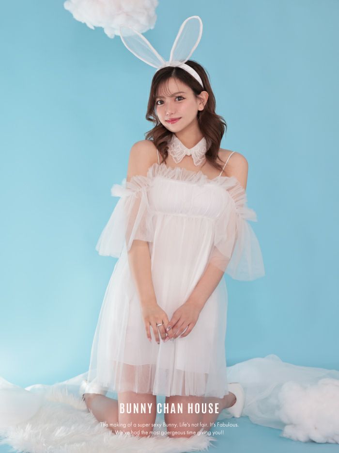 【2点セット】Tulle Dress BUNNY チュールドレスバニー[ブラック・ホワイト] vcsbn-23340