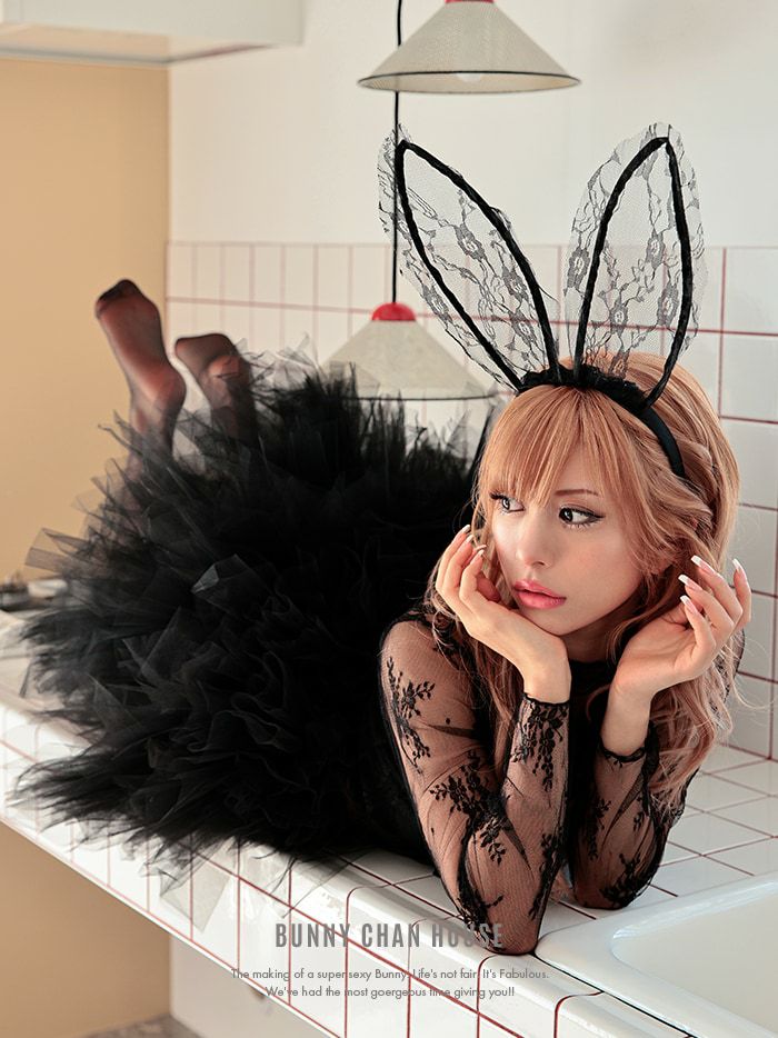 【5点セット】Charles de tyutyu Bunny. シャルルド チュチュ バニー【ブラックネクタイ付き】 ブラック [華ちゃん着用] vcscd-0059-4a-ha