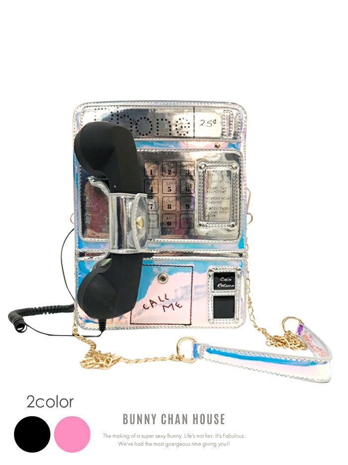 テレフォンバッグ ブラック ・ピンク vcsit-0046