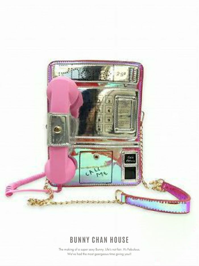 テレフォンバッグ ブラック ・ピンク vcsit-0046