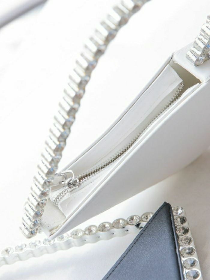 キラキラ ストーン ハンドバッグ [ ブラック・ホワイト] vcsit-22001