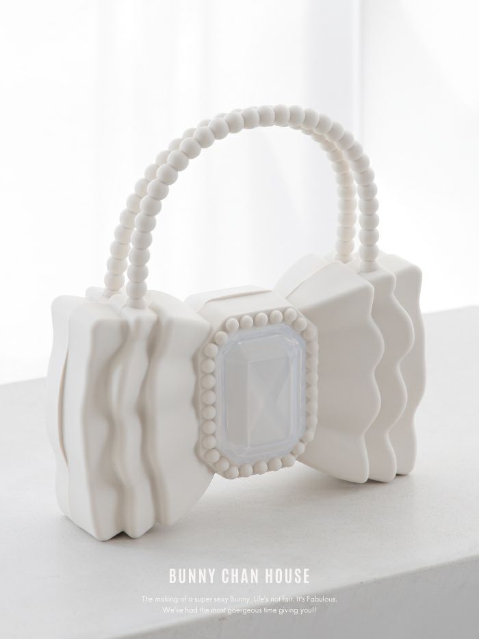 リボンハンドバッグ [ ブラック・ホワイト・ピンク] vcsit-22003