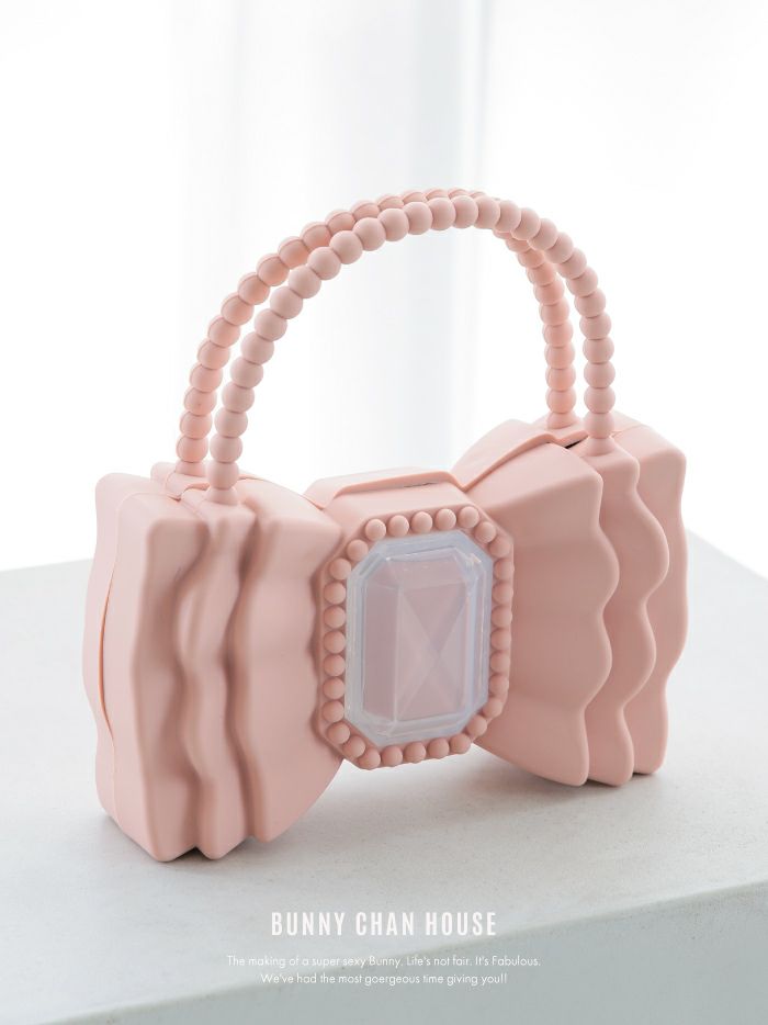 リボンハンドバッグ [ ブラック・ホワイト・ピンク] vcsit-22003