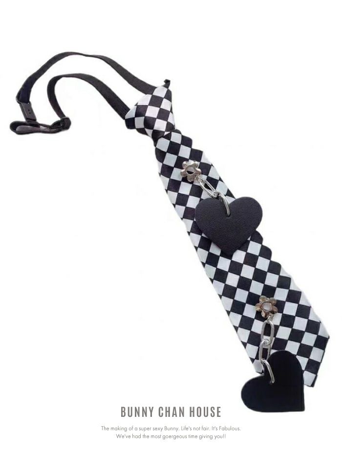 ネクタイ ギンガムチェック [ホワイト×ブラック] vcsit-23333