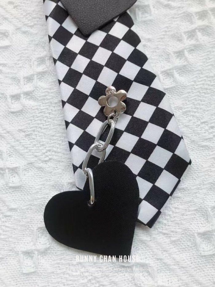 ネクタイ ギンガムチェック [ホワイト×ブラック] vcsit-23333