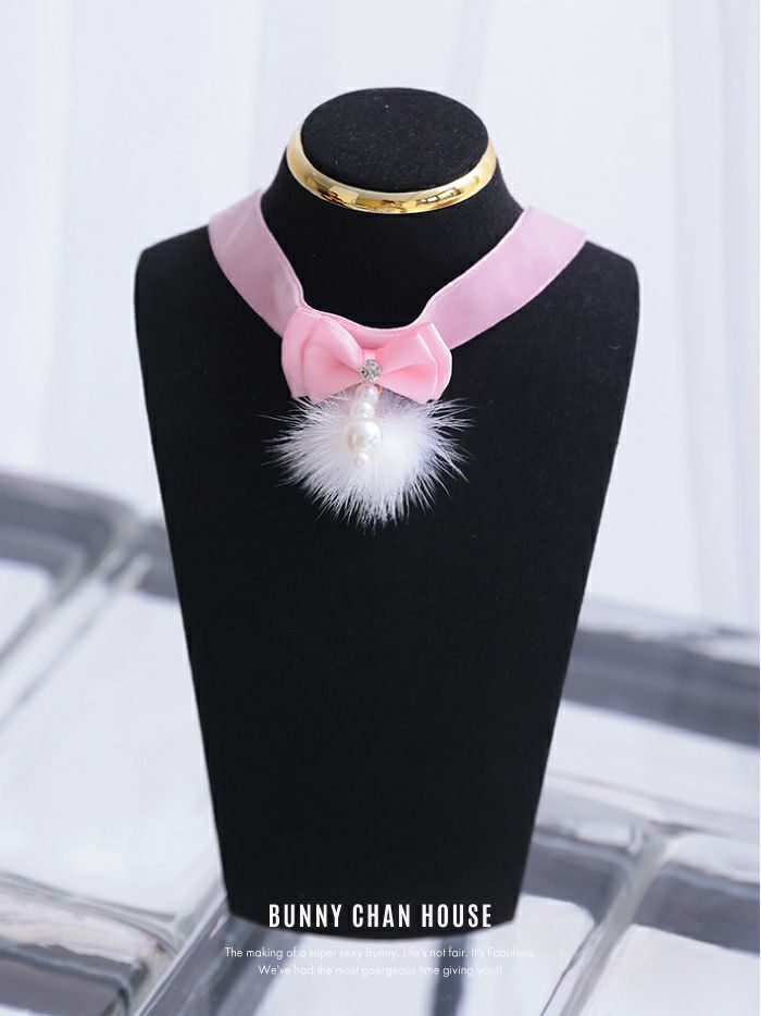 ファー付きリボンチョーカー vcsit-23360
