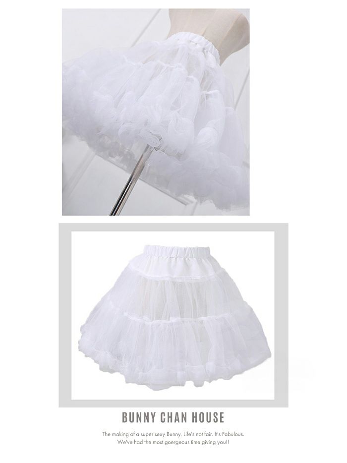 パニエ チュールスカート [ホワイト・ブラック] インナーパニエ vpn-0002