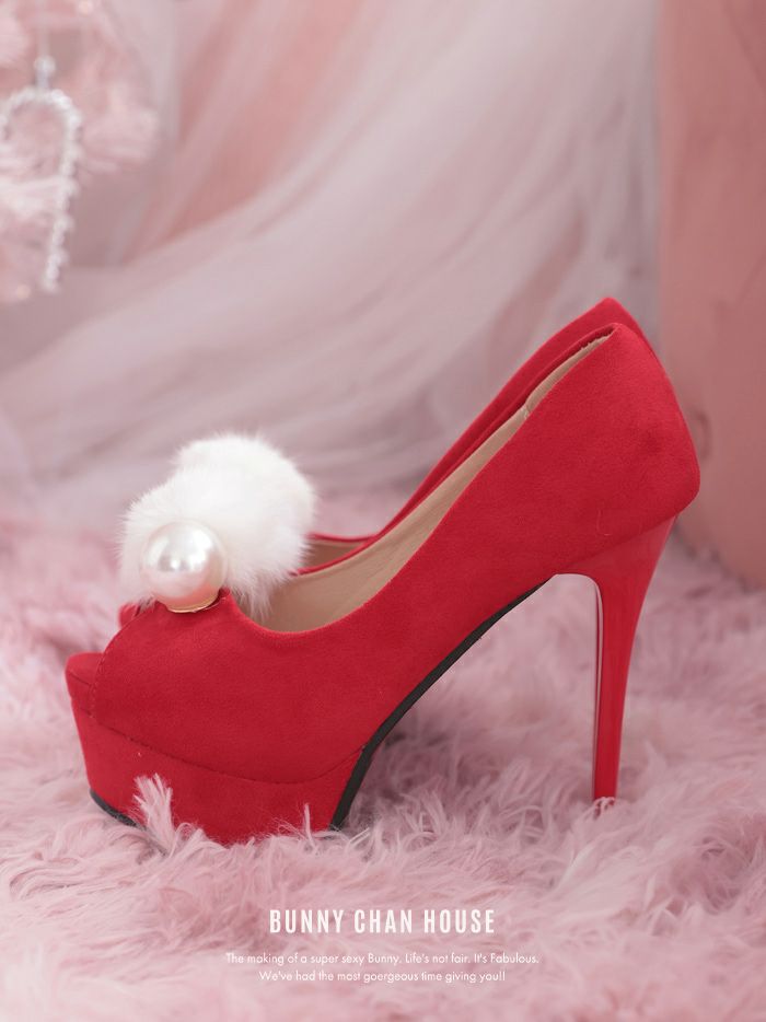 Snowflake HEEL オープントゥー美脚パンプス レッド・ホワイト・ブラック vsh-19-0916