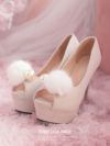 Snowflake HEEL オープントゥー美脚パンプス レッド・ホワイト・ブラック vsh-19-0916