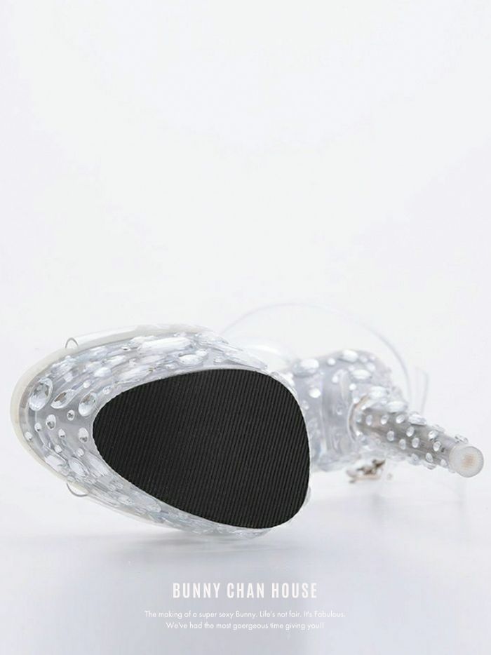 ＴＲＡＴＴＯ キラキラビジュー ストラップ サンダル クリア vsh-3324