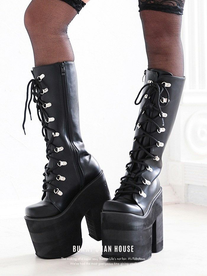 Platform boots プラットフォームブーツ ロングブーツ vsh-ab202003