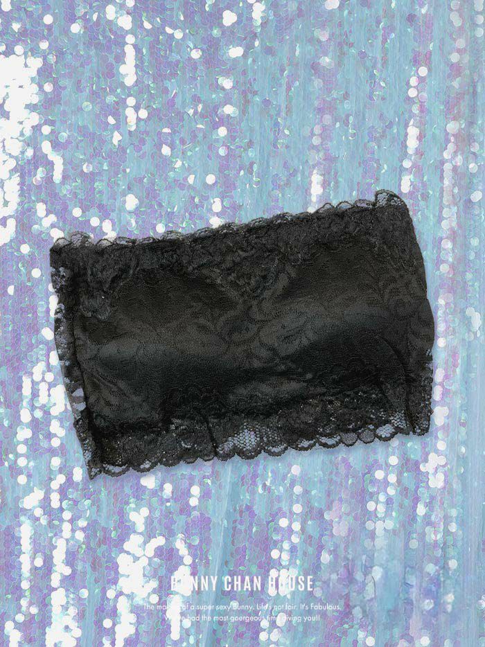 レースチューブトップ ブラトップ [ブラック・ホワイト] vuw-0003