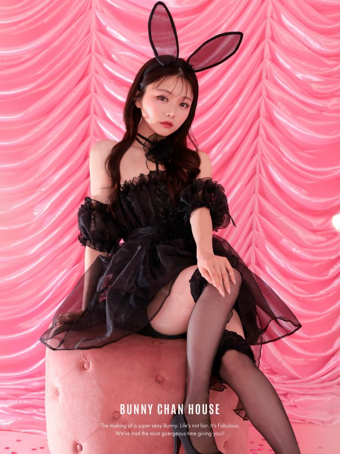 【6点セット】Flower Tulle BUNNY Romantic Chiffon フラワーチュールバニー[ブラック] vcsbn-23341-2