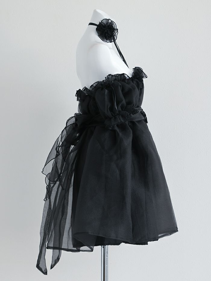 【6点セット】Flower Tulle BUNNY Romantic Chiffon フラワーチュールバニー[ブラック] vcsbn-23341-2