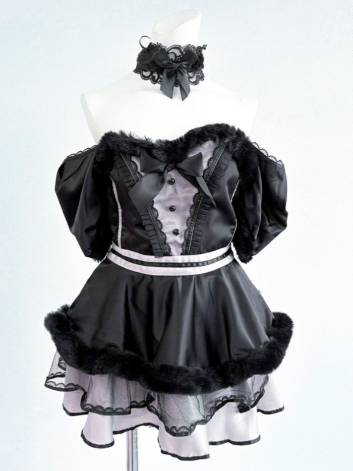 【6点セット】vanityME. × Malymoon クラシカルレースバニー ブラック[まあみちゃん着用] ml9788-2-ma