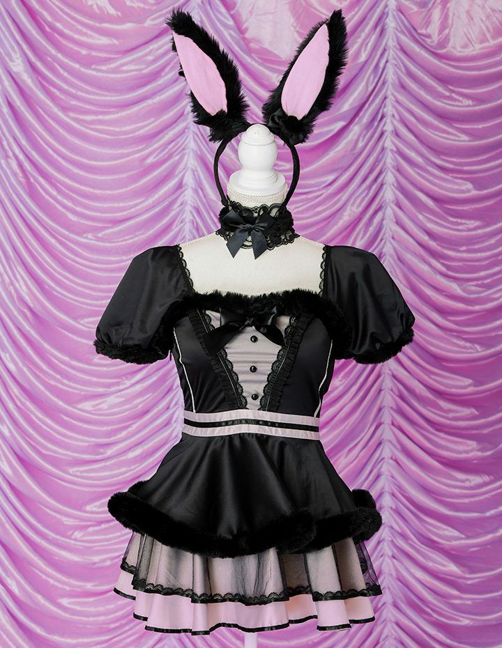 【6点セット】vanityME. × Malymoon クラシカルレースバニー ブラック[まあみちゃん着用] ml9788-2-ma