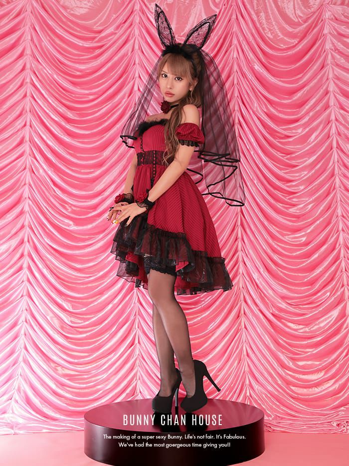 【2点セット】Gothic Bride Bunny. ゴシックブライドバニー #LadyRed レッド [華ちゃん着用] vcsbn-240320-ha