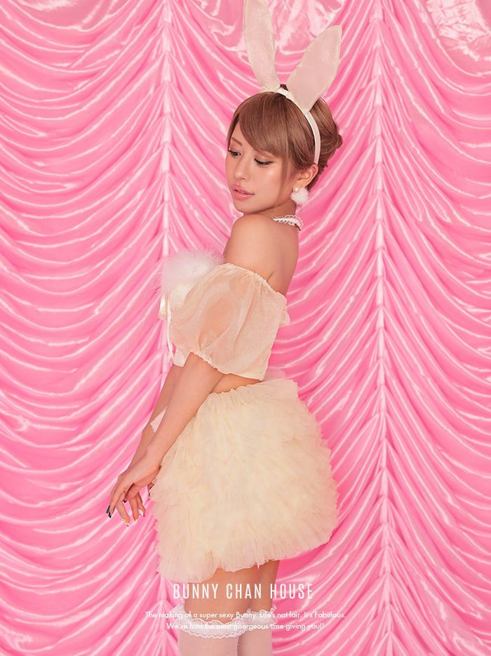 【3点セット】Tulle&Puff Bunny. アイボリー [華ちゃん着用] vcsbn-240319-2-ha