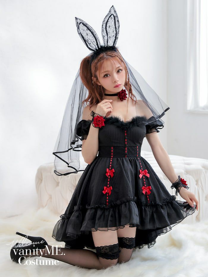 【2点セット】Gothic Bride Bunny. ゴシックブライドバニー ブラック vcsbn-240320-1b-my