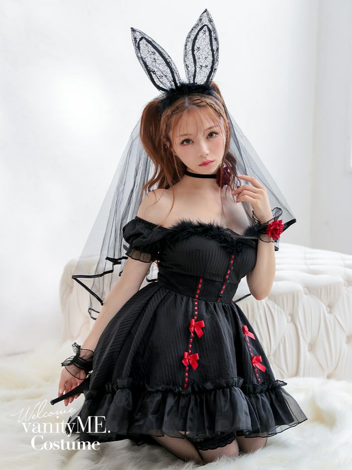 【2点セット】Gothic Bride Bunny. ゴシックブライドバニー ブラック vcsbn-240320-1b-my