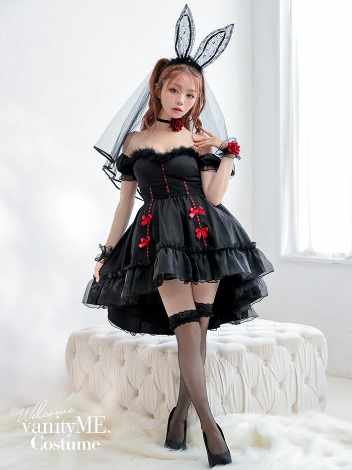 【2点セット】Gothic Bride Bunny. ゴシックブライドバニー ブラック vcsbn-240320-1b-my