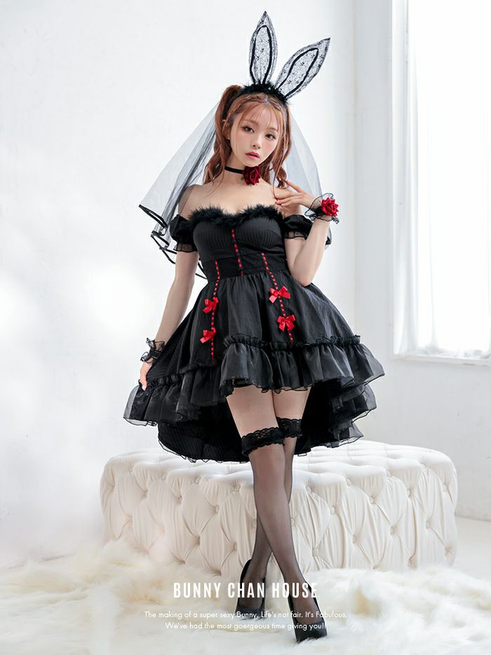 【2点セット】Gothic Bride Bunny. ゴシックブライドバニー ブラック vcsbn-240320-1b-my
