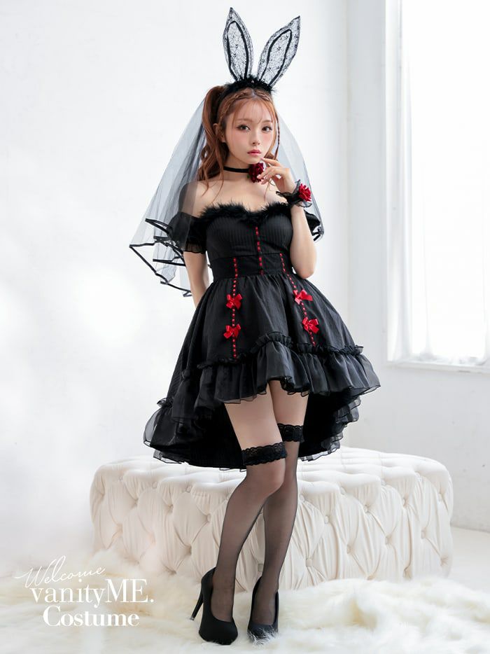 【2点セット】Gothic Bride Bunny. ゴシックブライドバニー ブラック vcsbn-240320-1b-my