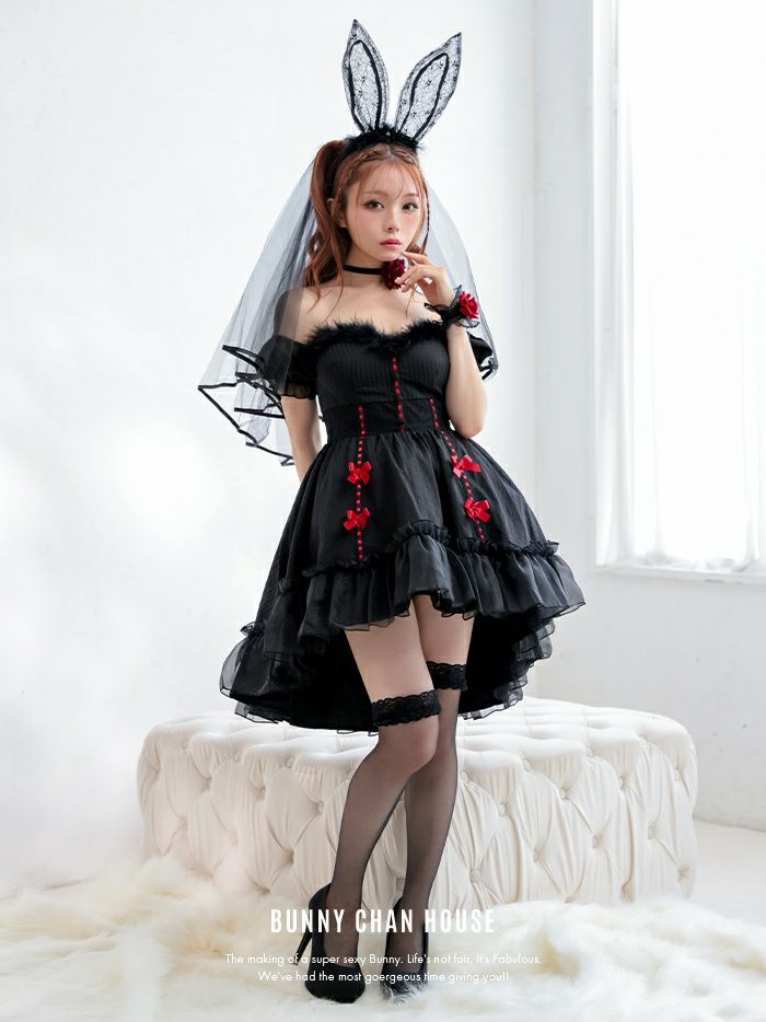 【2点セット】Gothic Bride Bunny. ゴシックブライドバニー ブラック vcsbn-240320-1b-my