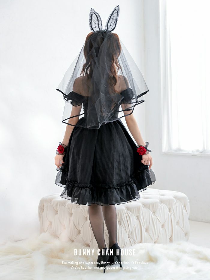 【2点セット】Gothic Bride Bunny. ゴシックブライドバニー ブラック vcsbn-240320-1b-my