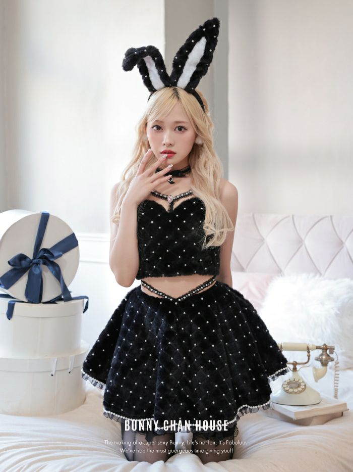 【3点セット】C'est mimi fourrure bunny スカート ブラック vcsbn-240315-1a