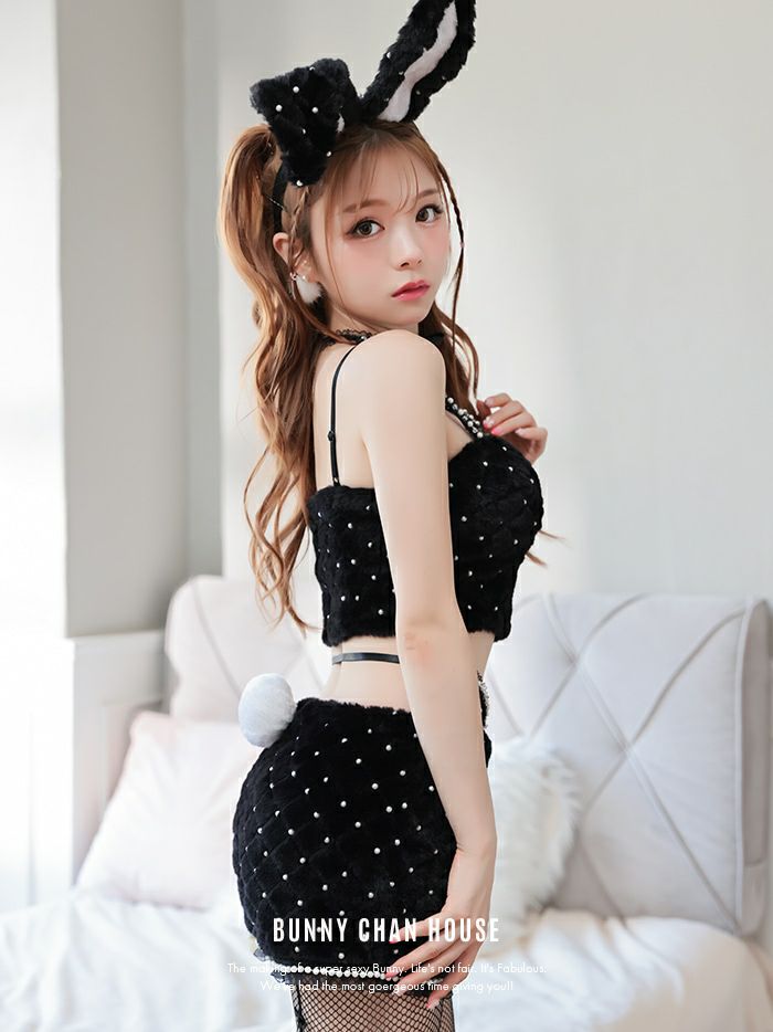 【3点セット】C'est mimi fourrure bunny パンツ ブラック vcsbn-240315-1b