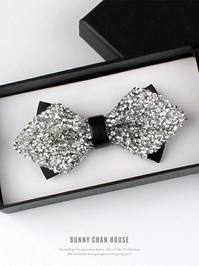 クリスタルビジューバイカラーリボン蝶ネクタイ チョーカー vcsit-2488-2