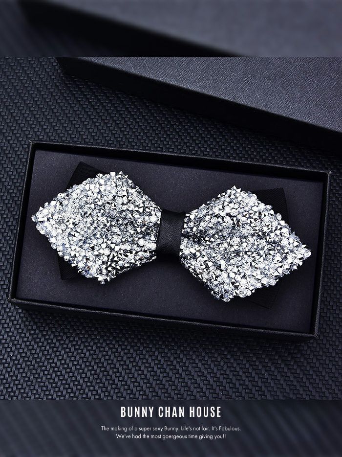 クリスタルビジューバイカラーリボン蝶ネクタイ チョーカー vcsit-2488-2