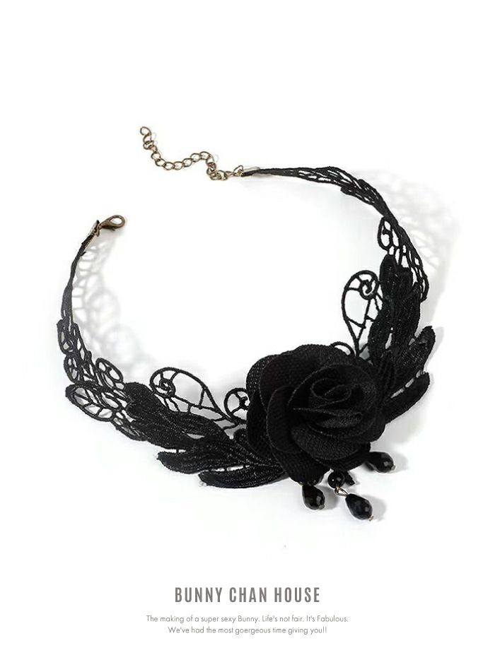 ゴシックローズモチーフチョーカー レースネックレス vcsit-25004
