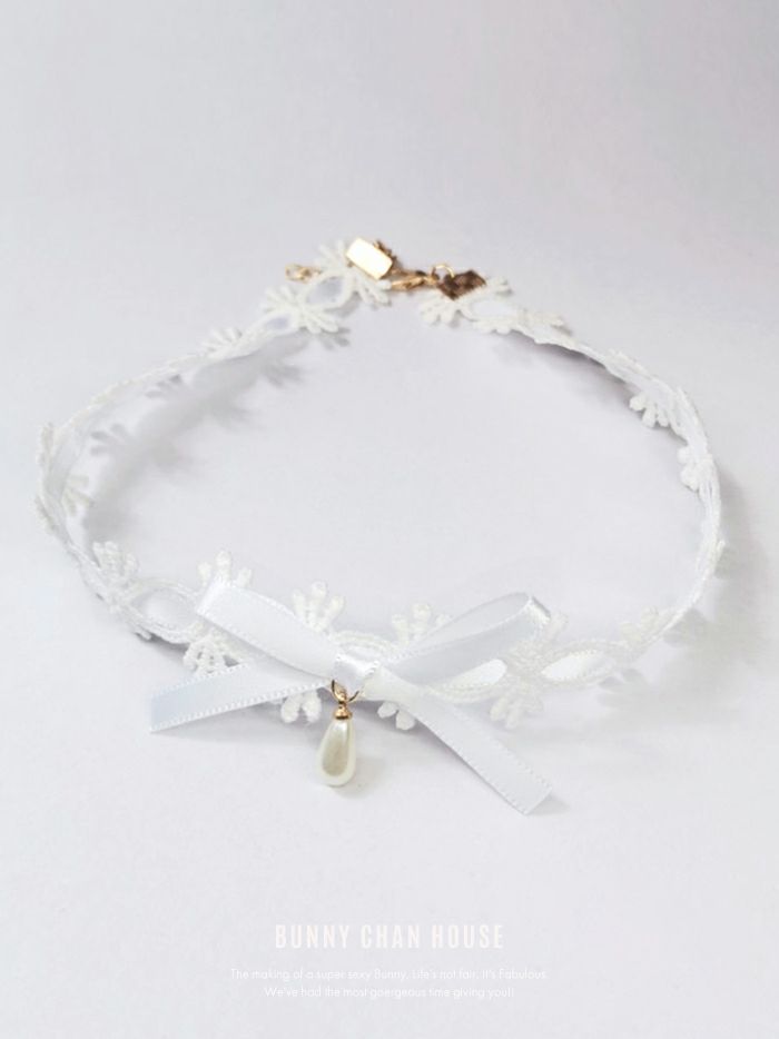 プチリボンレースチョーカー [ ブラック/ホワイト ] vcsit-25006