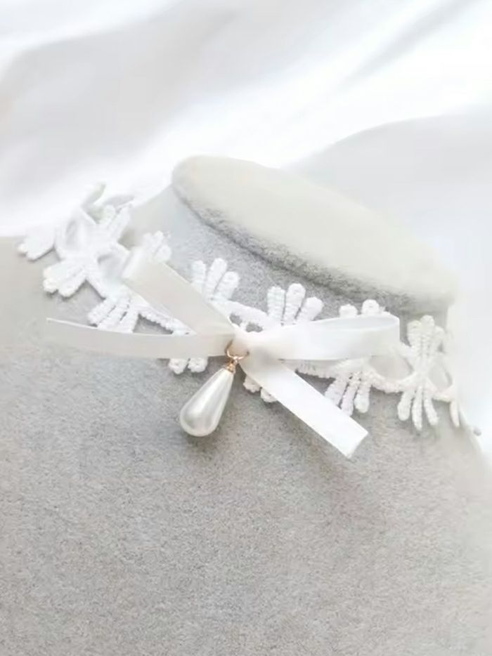 プチリボンレースチョーカー [ ブラック/ホワイト ] vcsit-25006