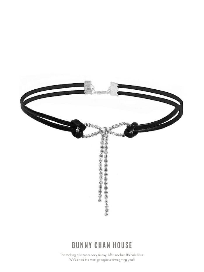 ビジューリボン×レザーチョーカー vcsit-25007