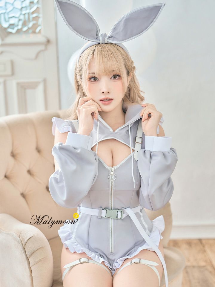 【8点セット】Malymoon マリームーン フリルジップスウェットバニー [ グレー ] mlcs2510349