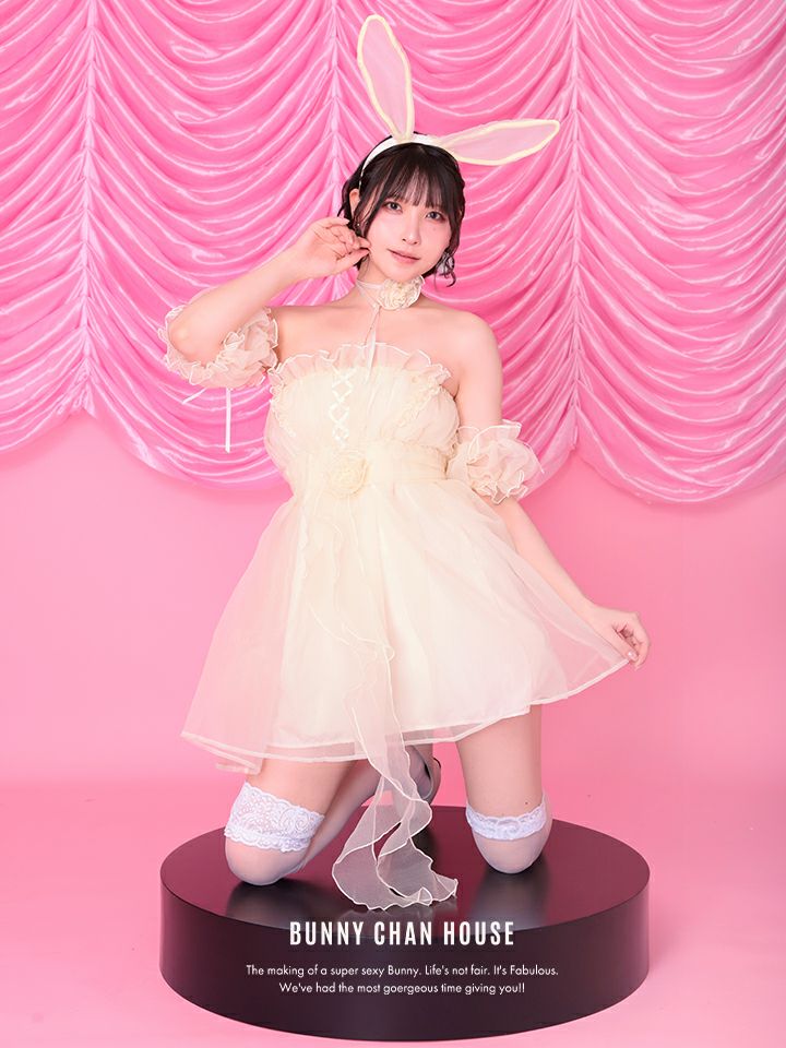 【6点セット】Flower Tulle BUNNY フラワーチュールバニー[アイボリー] 