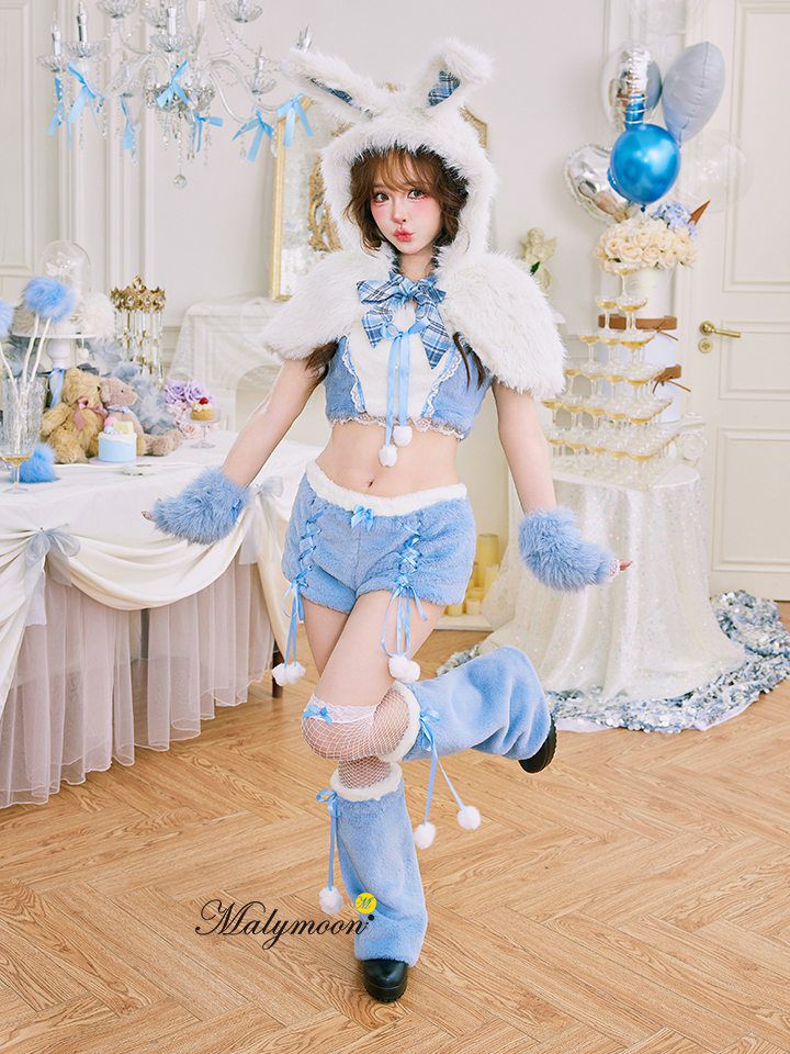 【7点セット】Malymoon マリームーン ふわふわメレンゲリボンバニー [ブルー] mlcs2510297