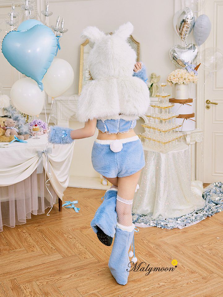 【7点セット】Malymoon マリームーン ふわふわメレンゲリボンバニー [ブルー] mlcs2510297