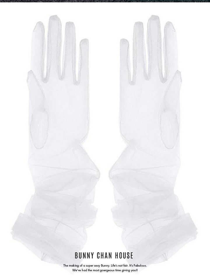 チュールロンググローブ ブラック・ホワイト vcsit-25068