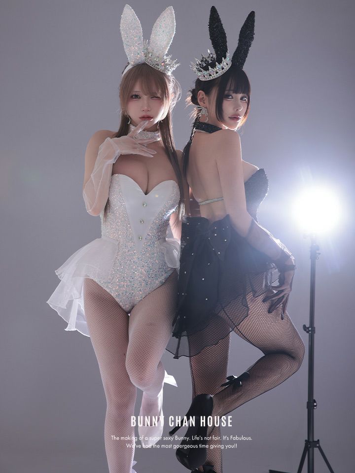 【3点セット】diamond jewelry bunny ダイアモンドジュエリーバニー ハイレグ [ブラック/ホワイト] vcsbn-250240-all